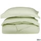 preview thumbnail 8 of 7, Superior 300 Thread Count Stripe Cotton Sateen Duvet Cover Set Mint - 2 Piece - Twin - Casual/Transitional/Classic