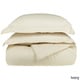preview thumbnail 2 of 7, Superior 300 Thread Count Stripe Cotton Sateen Duvet Cover Set Ivory - 3 Piece - California King
