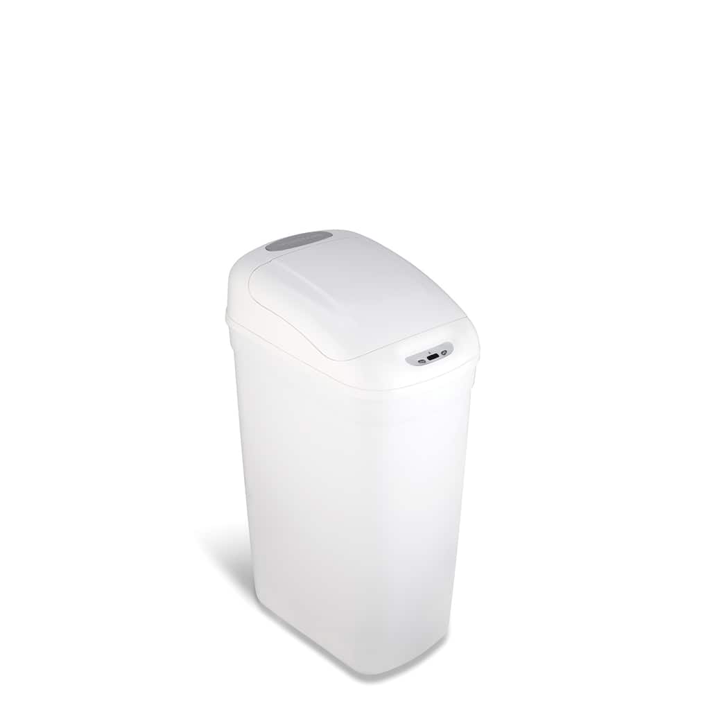 White Plastic Motion Sensor 7.1-gallon Trash Can