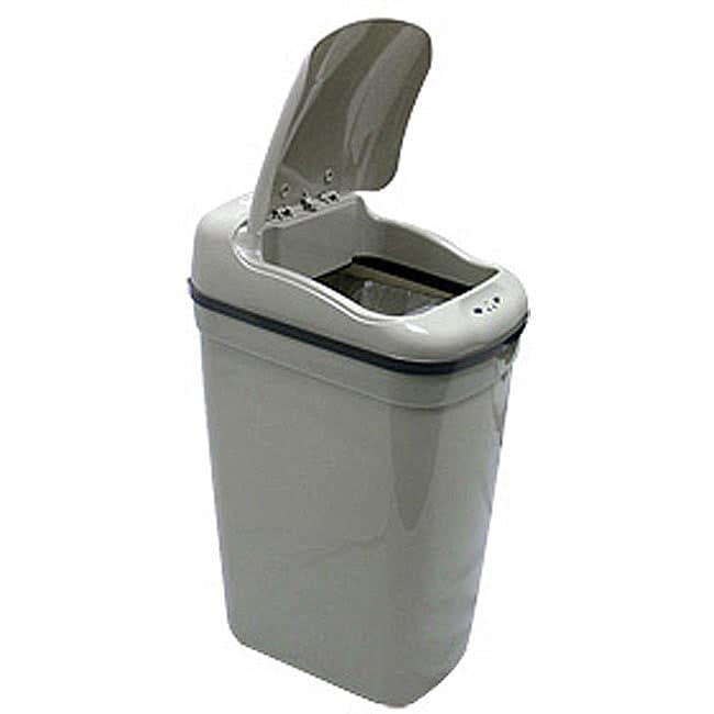 Grey Plastic Motion Sensor 8.7 gallon Trash Can   11400861  