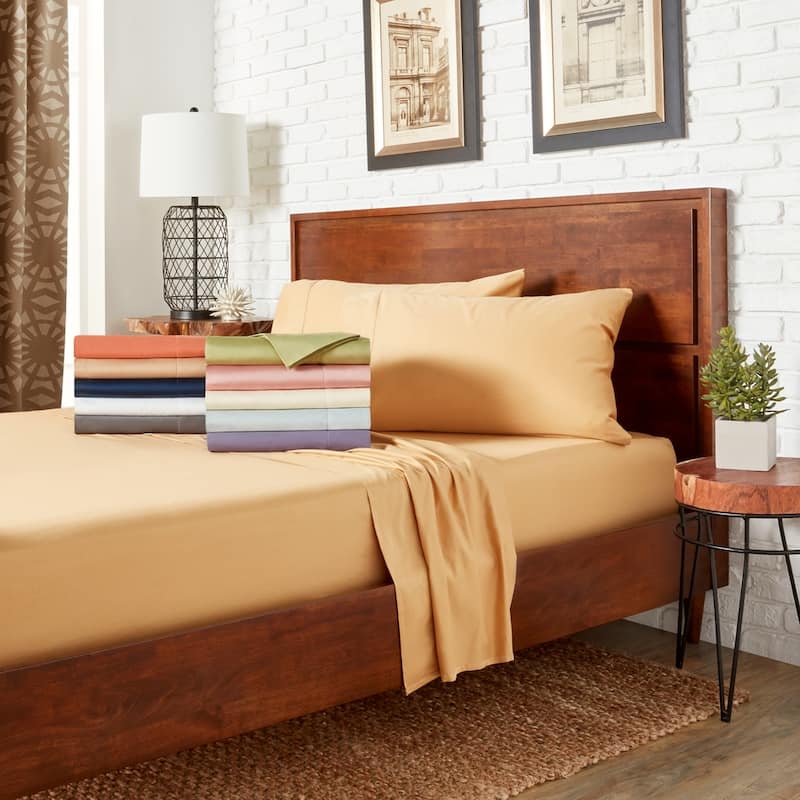 Hemstitch 400 Thread Count Cotton Sateen Weave Solid Color Sheet Set