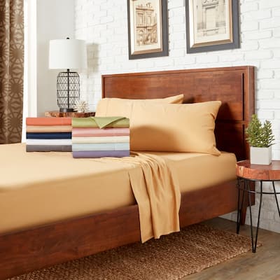 Hemstitch 400 Thread Count Cotton Sateen Weave Solid Color Sheet Set