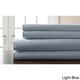 preview thumbnail 19 of 24, Hemstitch 400 Thread Count Cotton Sateen Weave Solid Color Sheet Set Light Blue - Full