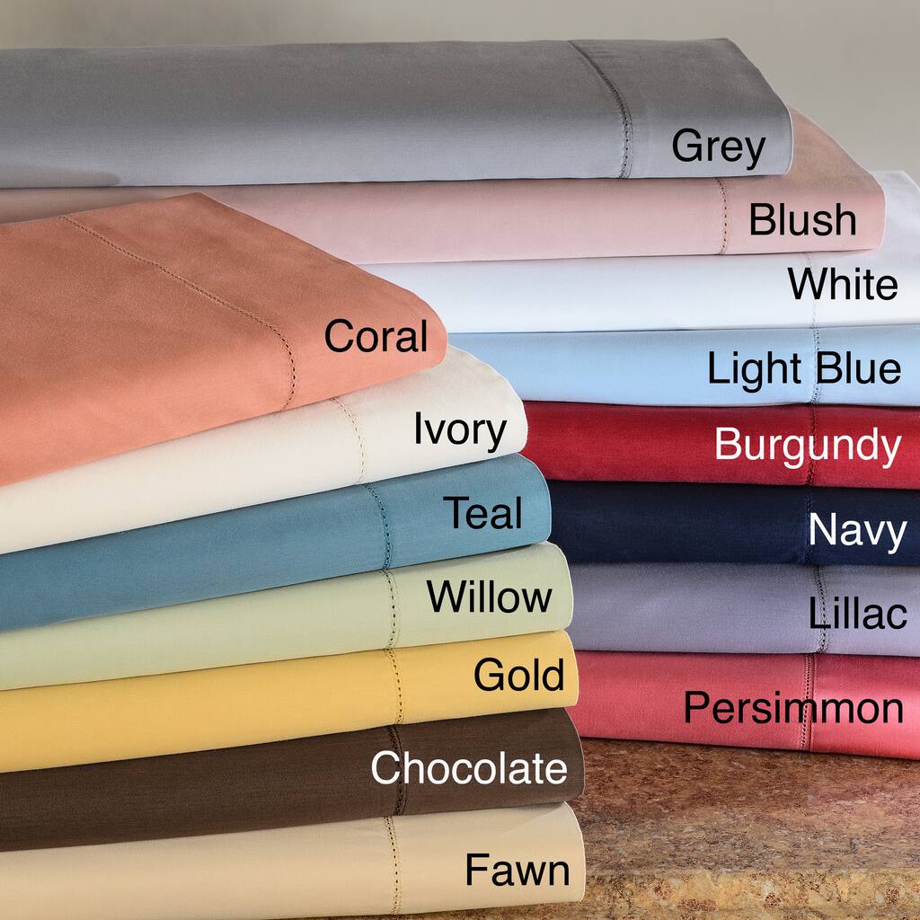 Hemstitch 400 Thread Count Solid Pillowcases (Set of 2)