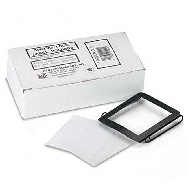 Springlock Metal Label Holders for 2inch Binders (Pack of 12) Free