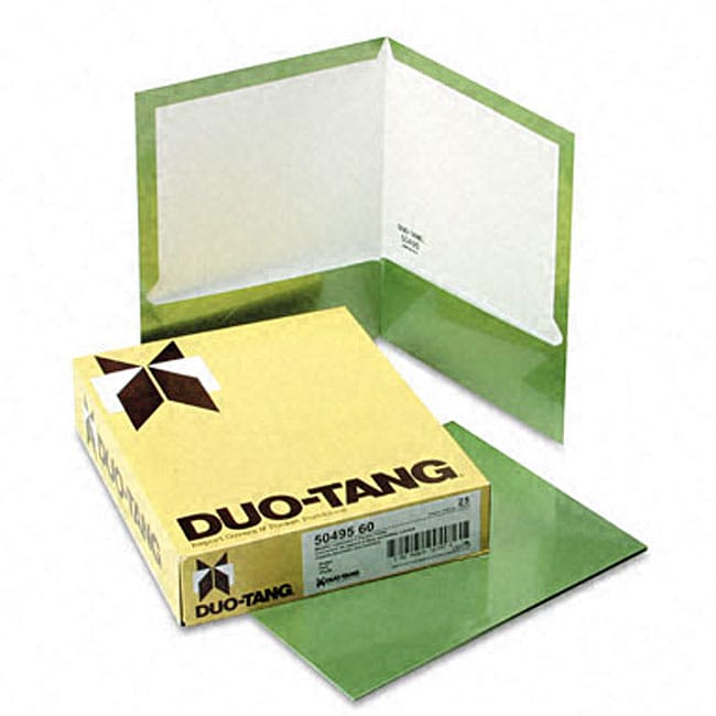 Metallic Two-Pocket Green Folders (25 per Box)