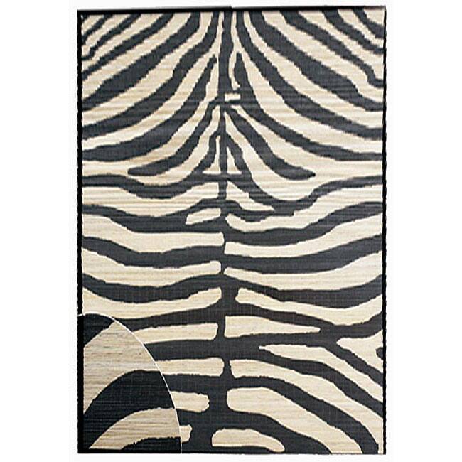 Zebra Rayon from Bamboo Rug - 6' x 9'