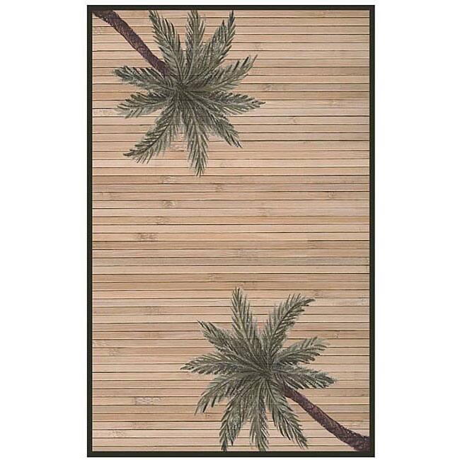 Hand-woven Palm Tree Rayon from Bamboo Rug (5' x 8') - 5' x 8'