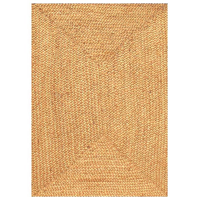 Hand woven Braided Jute Rug (5 X 8) (beigePattern solidMeasures 0.75 inch thickTip We recommend the use of a non skid pad to keep the rug in place on smooth surfaces.All rug sizes are approximate. Due to the difference of monitor colors, some rug colors