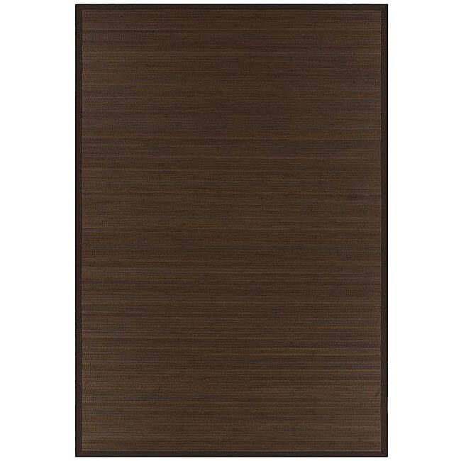 Hand-woven Brown Rayon from Bamboo Rug (6' x 9') - 6' x 9'