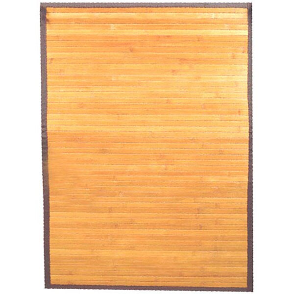 Hand-woven Light Yellow Rayon from Bamboo Rug (6' x 9')