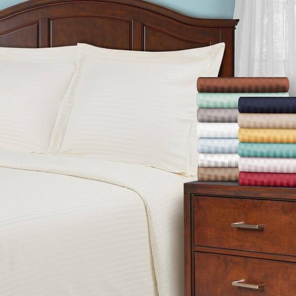 Shop Superior Egyptian Cotton 650 Thread Count Stripe Duvet Cover