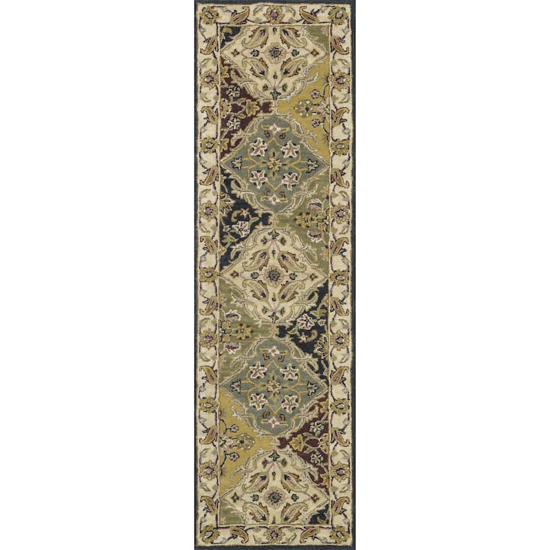Hand-tufted Mason Maroon/ Black Runner Rug