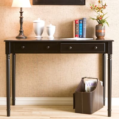 SEI Furniture Waterfront Black 2-drawer Desk