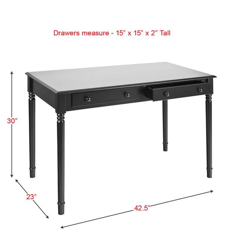 SEI Furniture Waterfront Black 2-drawer Desk