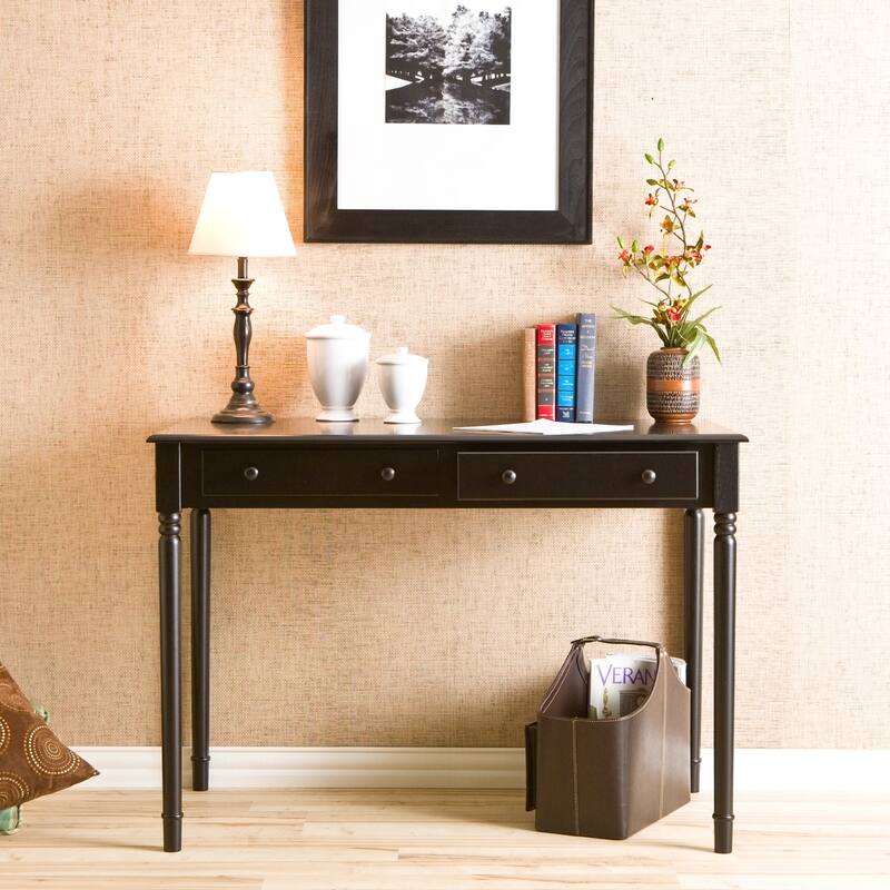 SEI Furniture Waterfront Black 2-drawer Desk