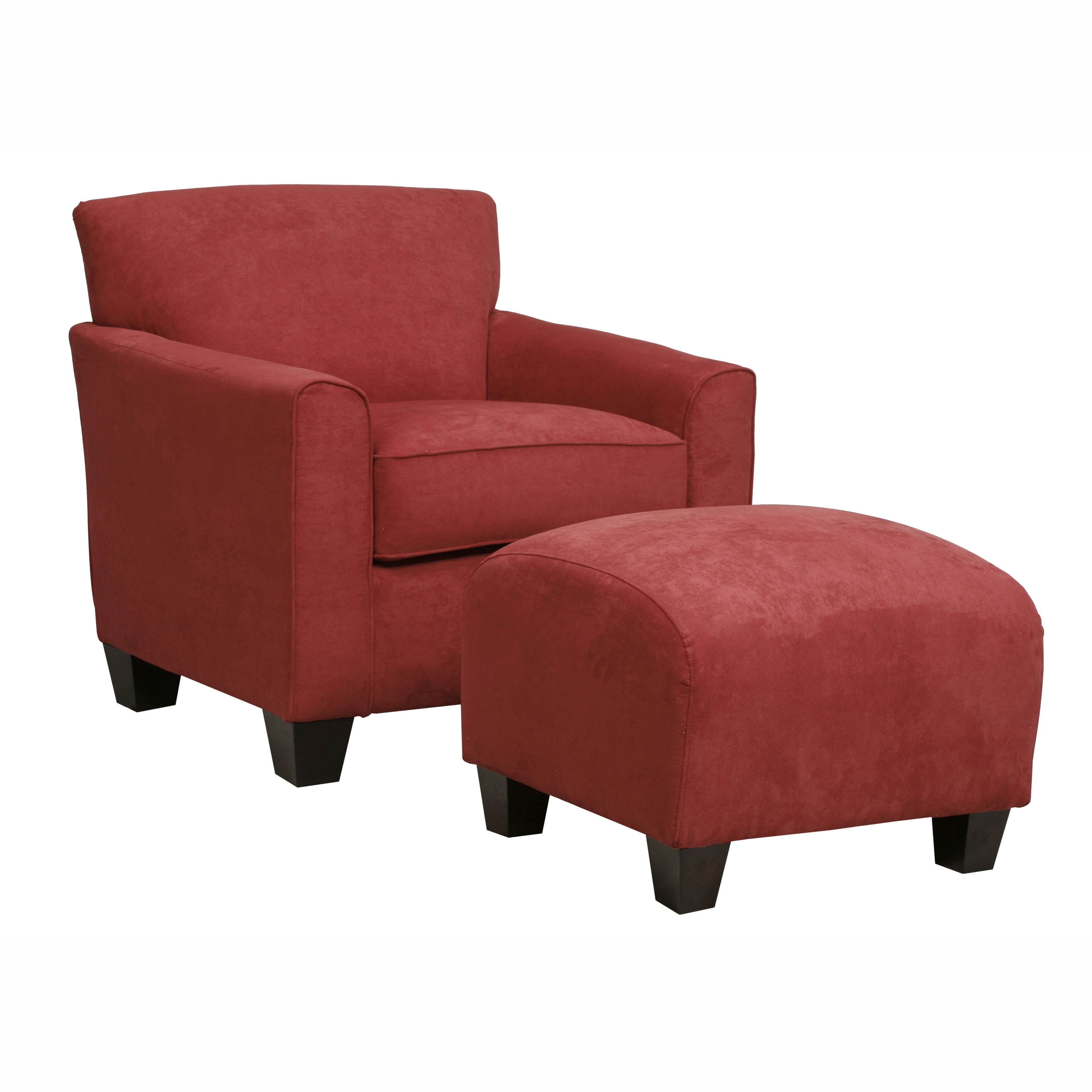 Portfolio Park Avenue Crimson Red Hand tied Chair And Ottoman