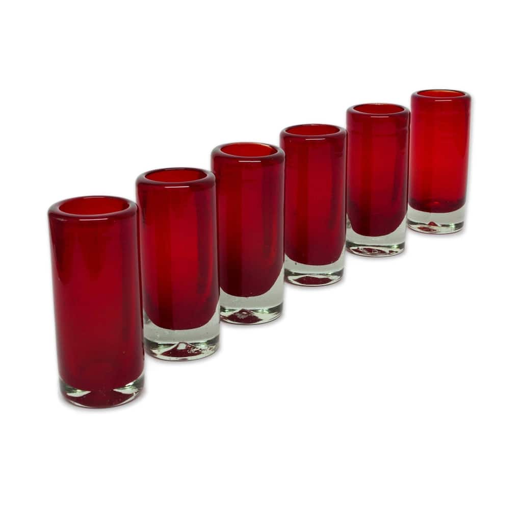 Ruby Red 6-piece Shot Glass Set - N/A