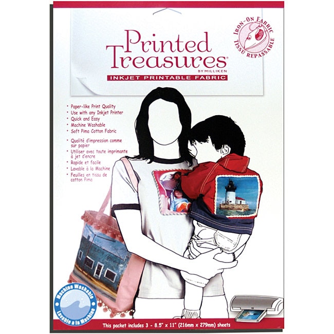 Printed Treasures Printable Fabric Iron on Sheets (pack Of 3)