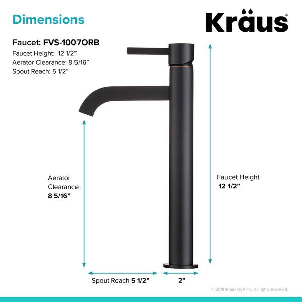 Shop Kraus Fvs 1007 Ramus Single Hole 1 Handle Bathroom Vessel