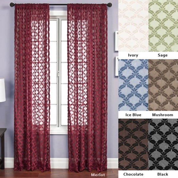 Aretha Diamond Rod Pocket 120 inch Curtain Panel Sheer Curtains