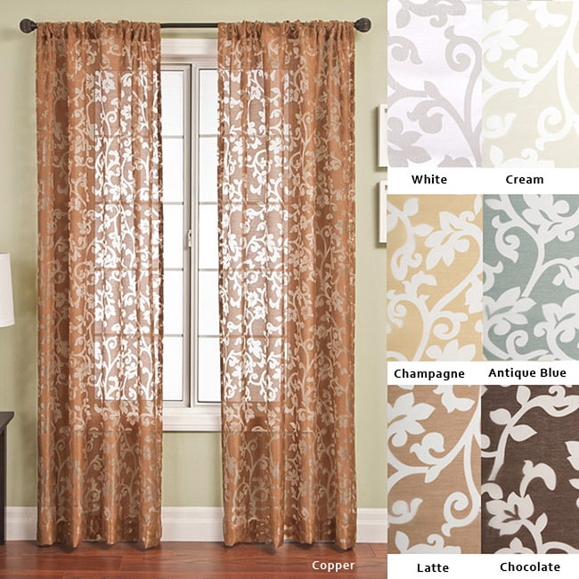 Bellino Scroll Rod Pocket 96 inch Curtain Panel