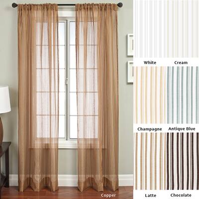 Buy Gold Stripe Sheer Curtains Online At Overstock Our Best