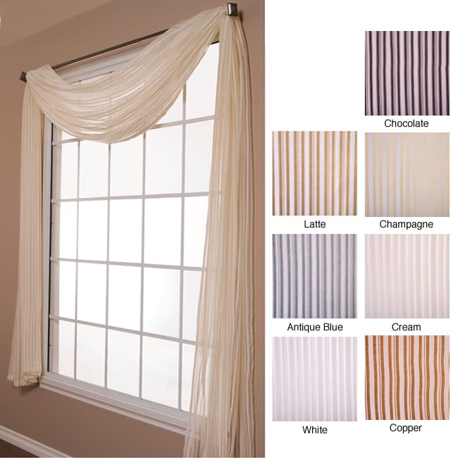 Shop Bellino Stripe 6-yard Scarf Valance - Free Shipping Today ...