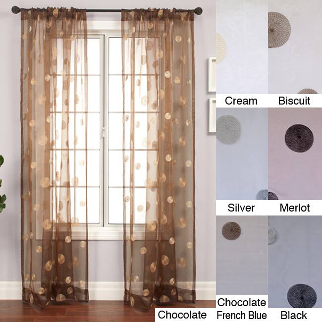 Softline Dots Embroidered 84-inch Sheer Panel - 55 x 84