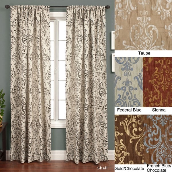 Softline Roman Crinkle Jacquard 108-inch Curtain Panel ...