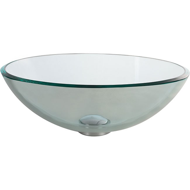 Kraus Clear Glass Vessel Sink With Pu mr Chrome