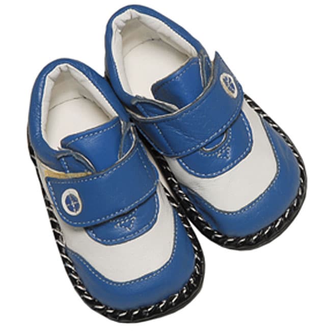 Shop Papush Blue and White Leather Infant Shoes - Free Shipping On ...