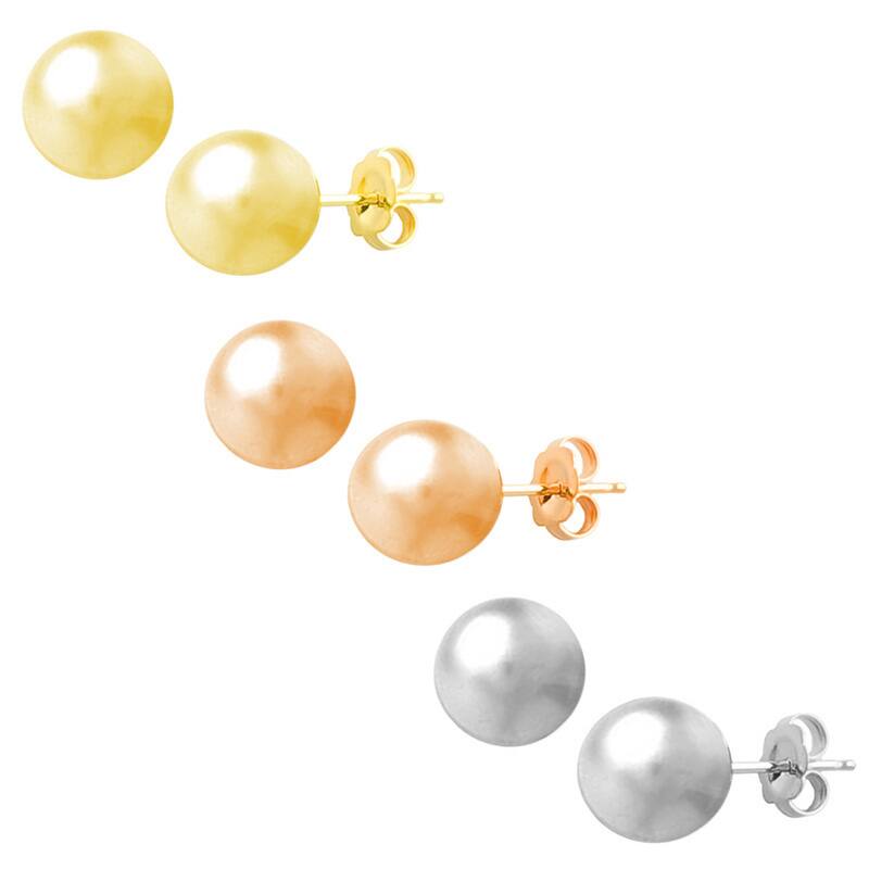 Fremada 14k Yellow, White, or Rose Gold 4mm Ball Earrings