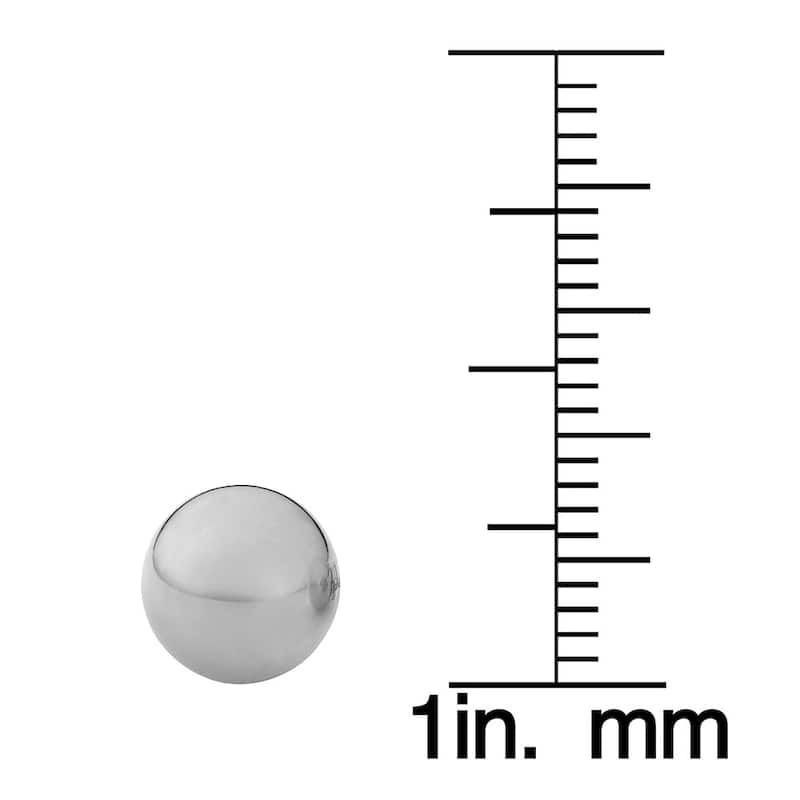 Fremada 14k White Gold 8 mm Ball Earrings