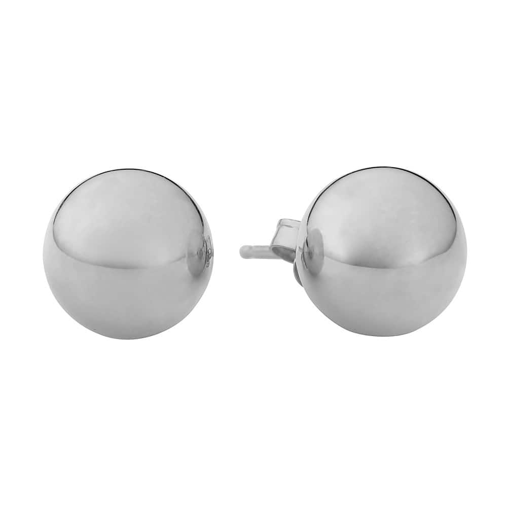 Fremada 14k White Gold 8 mm Ball Earrings