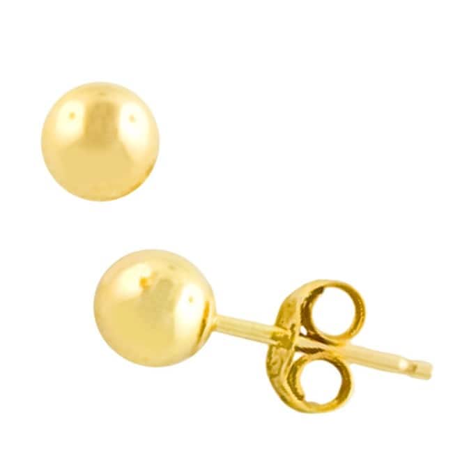 Fremada 14k Yellow Gold 4 mm Ball Earrings