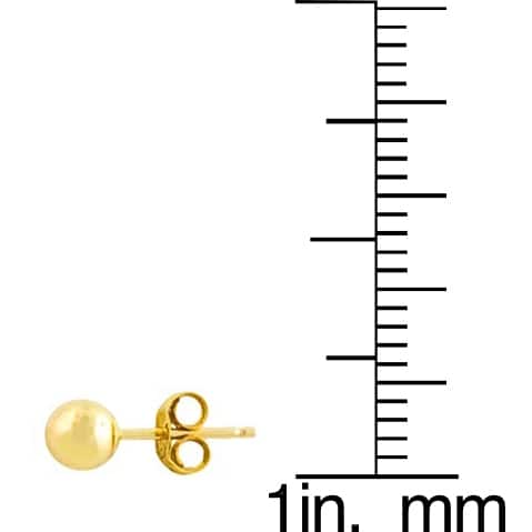 Fremada 14k Yellow Gold 4 mm Ball Earrings