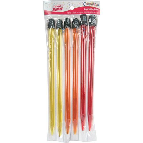 Crystalites Acrylic 10 Inch Knitting Needle Assortment