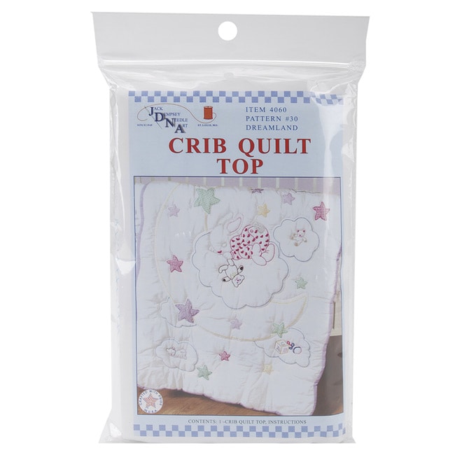 Charming Stamped White Cotton/polyester Broadcloth Quilt Top For Crib