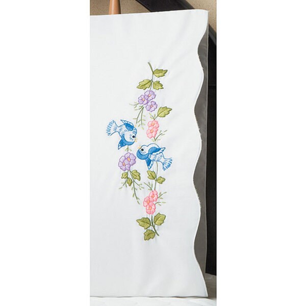 Shop Stamped Pillowcase Cross Stitch Kit (Set of 2) Free Shipping On