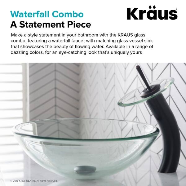 Shop Kraus 4 In 1 Bathroom Set C Gv 101 12mm 10 Clear Glass Vessel