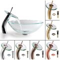 KRAUS Glass Vessel Sink with Waterfall Faucet