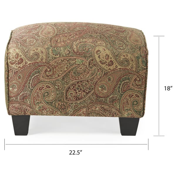 dimension image slide 3 of 3, Copper Grove Bernsdorf Hand-tied Paisley Arm Chair and Ottoman Set