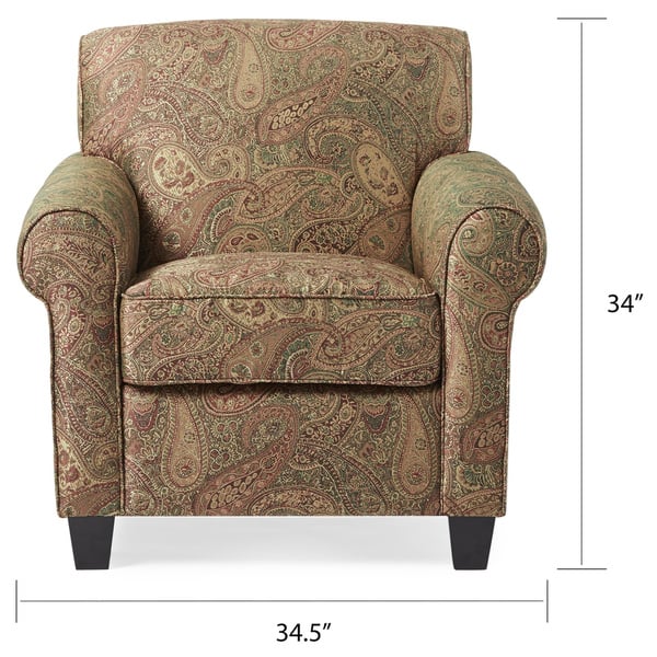 dimension image slide 4 of 3, Copper Grove Bernsdorf Hand-tied Paisley Arm Chair and Ottoman Set