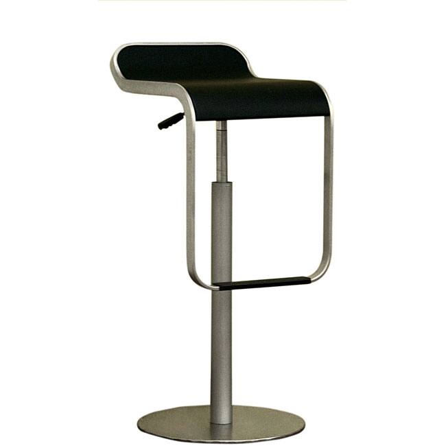 Modern Black Plastic 26-31" Adjustable Bar Stool by Baxton Studio
