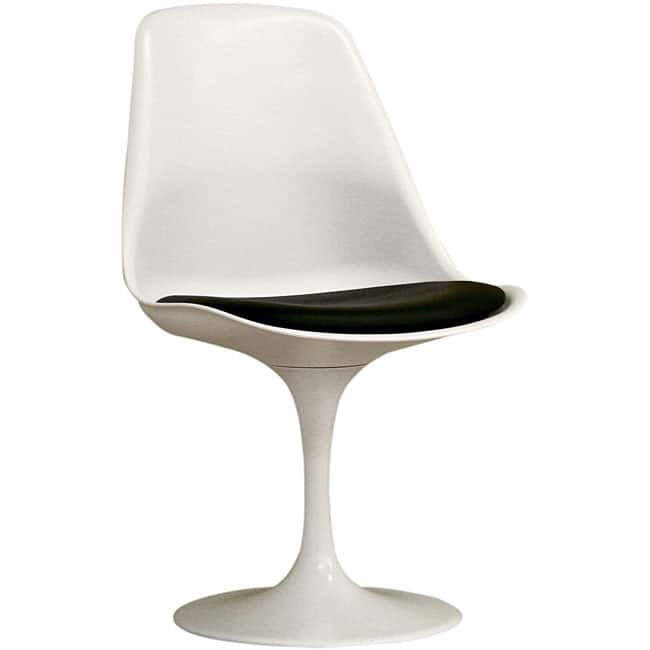 Redd White Chair with Black PVC Cushion