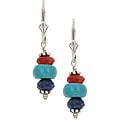 Lola's Jewelry Silver Turquoise/ Carnelian/ Lapis Earrings