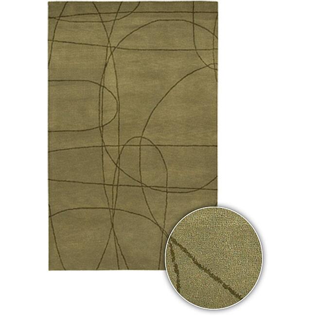 Artist's Loom Hand-tufted Contemporary Geometric Wool Rug (5'x7'6) - 5' x 7'6"