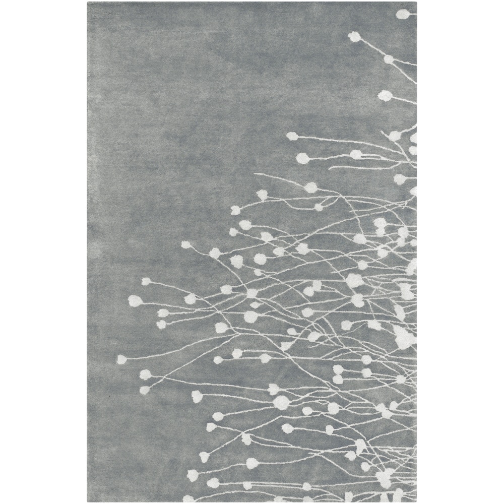 Artist's Loom Hand-tufted Transitional Floral Wool Rug - 5' x 7'6