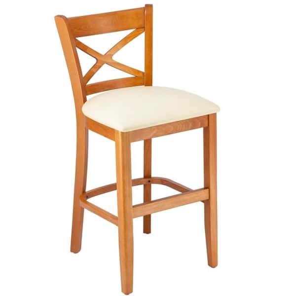 X-back Upholstered Seat Counter Stool